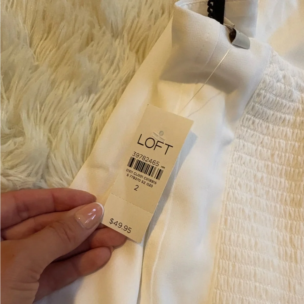 LOFT White Camisole with Black Straps - Picture 3 of 4